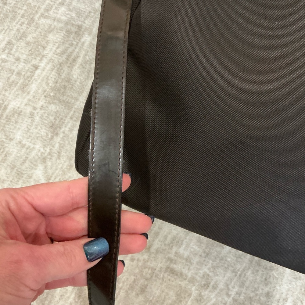 ✨💎GUCCI💎✨Dark Brown Vintage Canvas Two Way Bag with Bamboo Top Handle - Picture 12 of 13